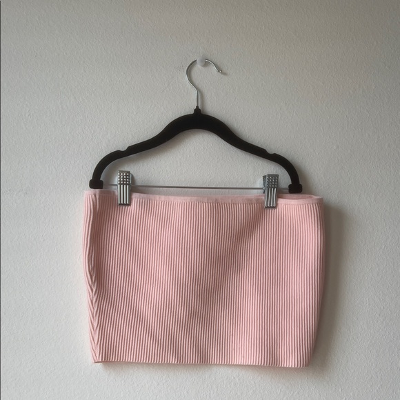 La Hearts Tops - La Hearts Soft Pink Ribbed Crop Top